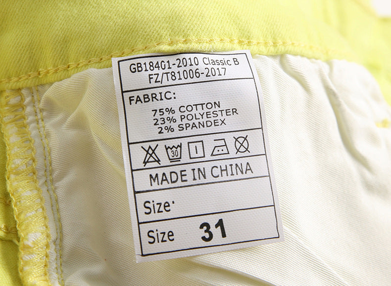 Pantalones casuales de mezclilla de alta elasticidad para hombres europeos y americanos