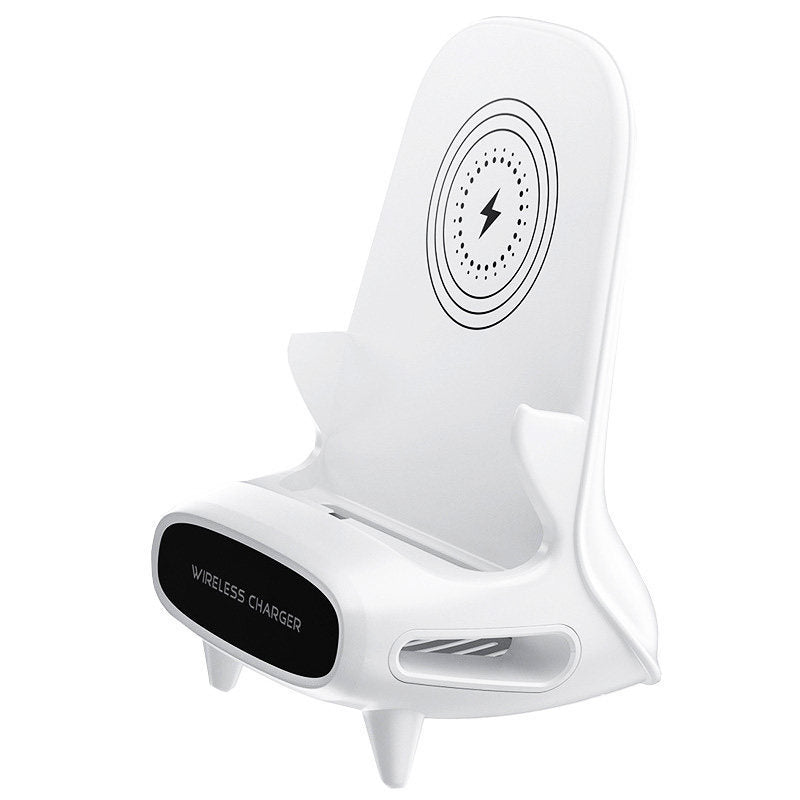 Mini chaise portable avec chargeur sans fil, support de téléphone portable, chargeur sans fil 10 W, charge rapide, cadeau spécial