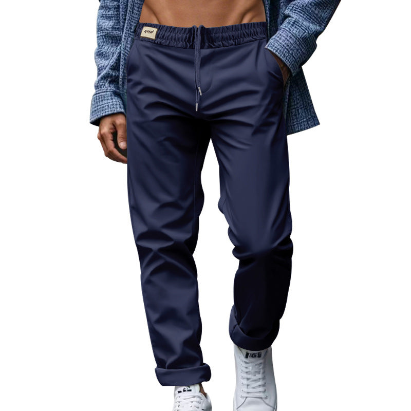 Pantalon pour homme avec poches, décontracté, ample, confortable, à séchage rapide, avec ceinture nouée