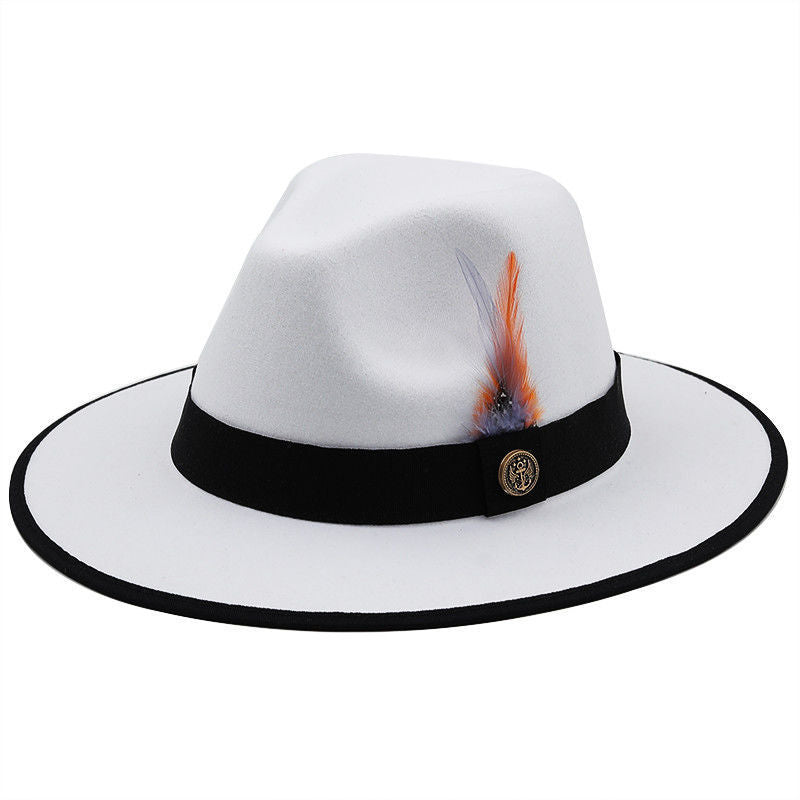 New Great Eaves Feather Ribbon British Retro Hat