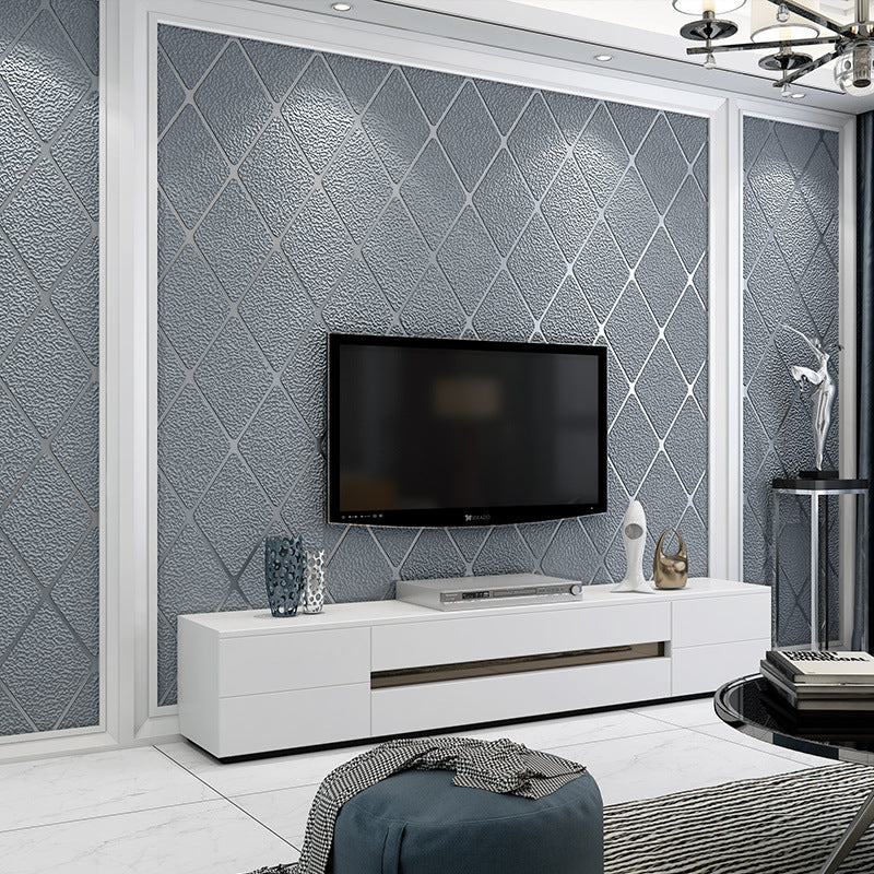 Faux Deerskin Wallpaper Bedroom 3D Three-dimensional Lattice