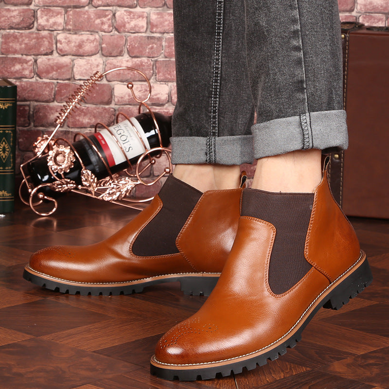Bottes en cuir Brock pour hommes, chaussures Martin pour hommes 