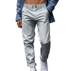 Pantalon pour homme avec poches, décontracté, ample, confortable, à séchage rapide, avec ceinture nouée