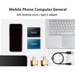 Mini disque SSD mobile 2T Type 3.1 en métal