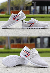 Chaussures en toile à semelle souple pour homme, chaussures de sport et de loisirs en tissu ancien de Pékin, chaussures à pois