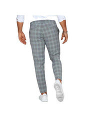 Pantalones con estampado de cuadros para hombre, pantalones casuales, sueltos y finos.