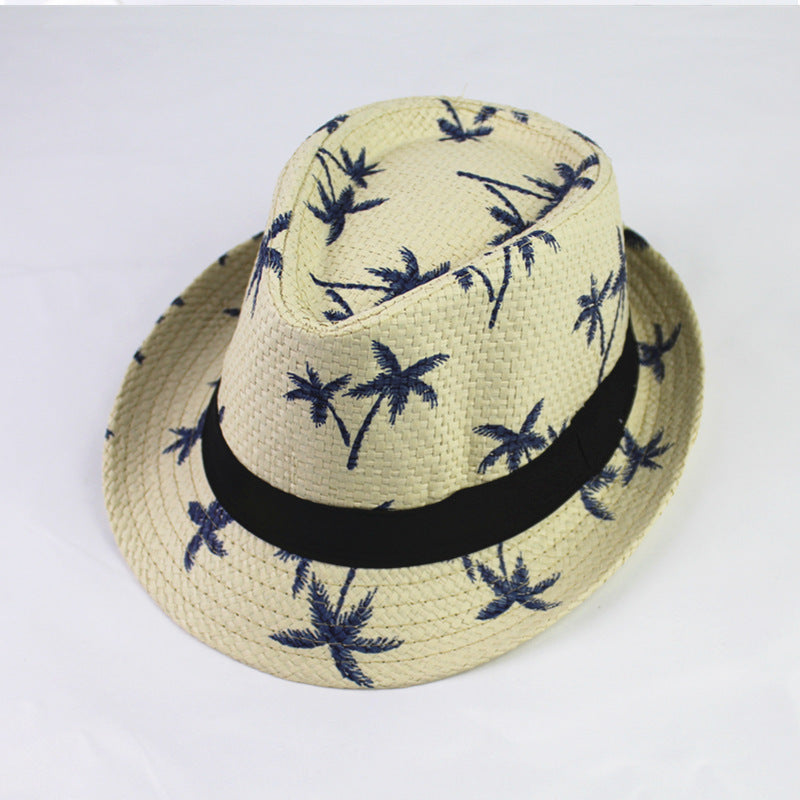 Chapeau de paille d'été pour enfants, imprimé, chapeaux pour bébés