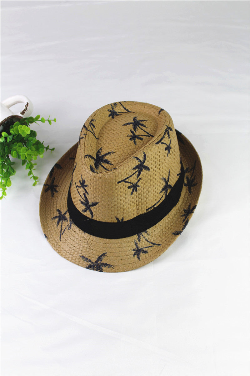 Chapeau de paille d'été pour enfants, imprimé, chapeaux pour bébés