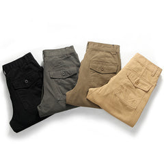 Pantalones cargo multibolsillos gruesos y holgados para hombre, talla grande, informales