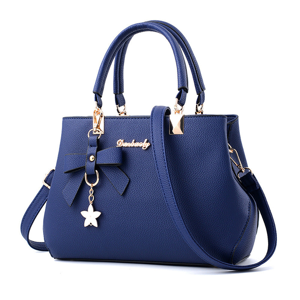 New Style Litchi Pattern One-Shoulder Diagonal Handbag