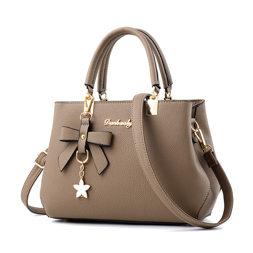 New Style Litchi Pattern One-Shoulder Diagonal Handbag
