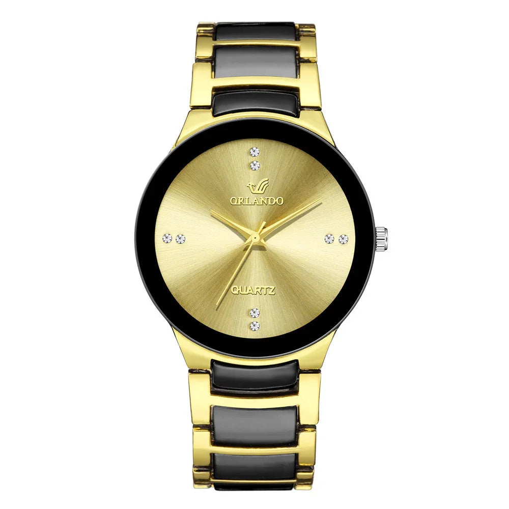 Exquisite Dual-Tone Steel Watch – Orlando