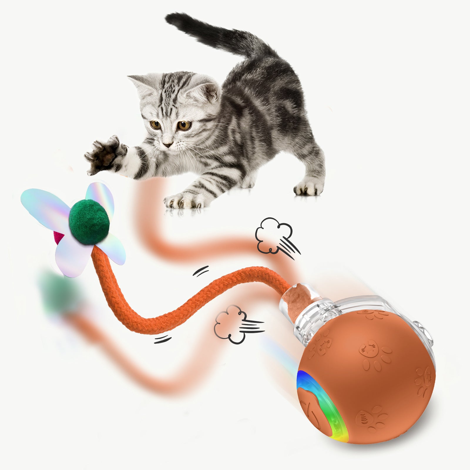 Intelligent Gravity Cat Toy Ball Strap Electric Rope Cat Teaser Toy Cat Toy