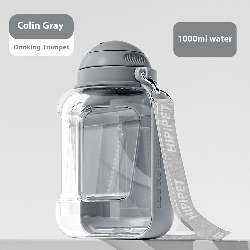 Distributeur d'eau 2 en 1 pour chiens et chats, grande capacité, portable, avec bol intégré pour eau et nourriture