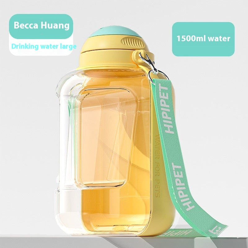 Distributeur d'eau 2 en 1 pour chiens et chats, grande capacité, portable, avec bol intégré pour eau et nourriture
