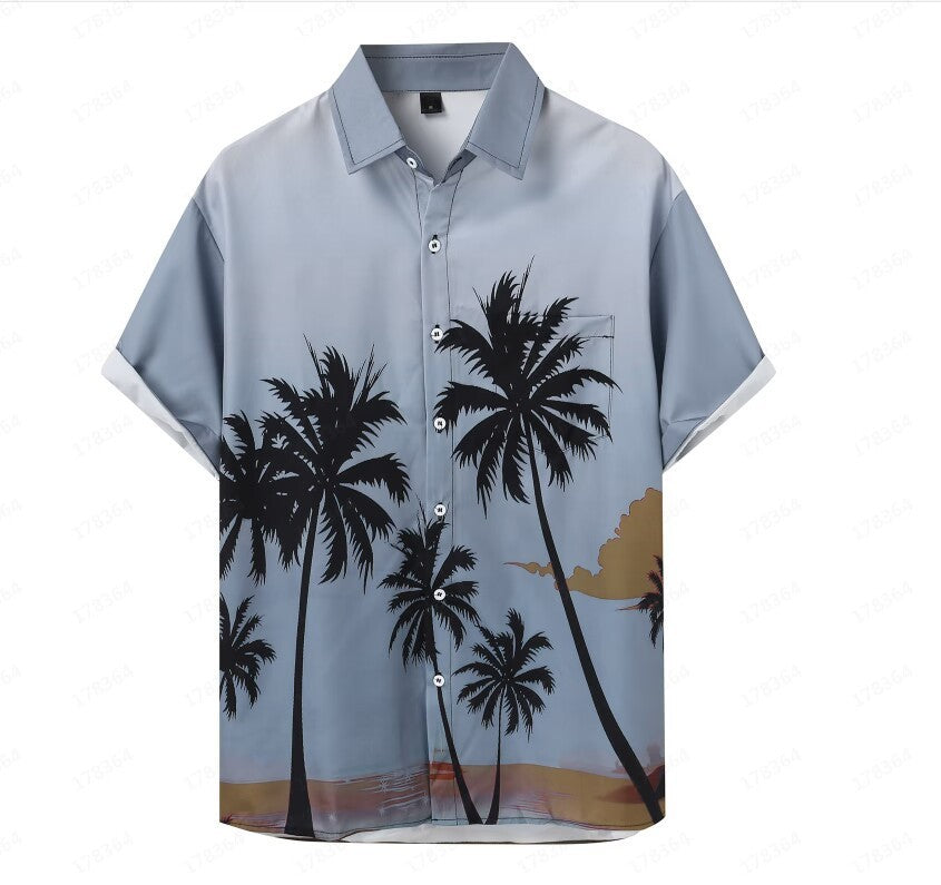 Camisa hawaiana de manga corta con estampado 3D de verano para hombre