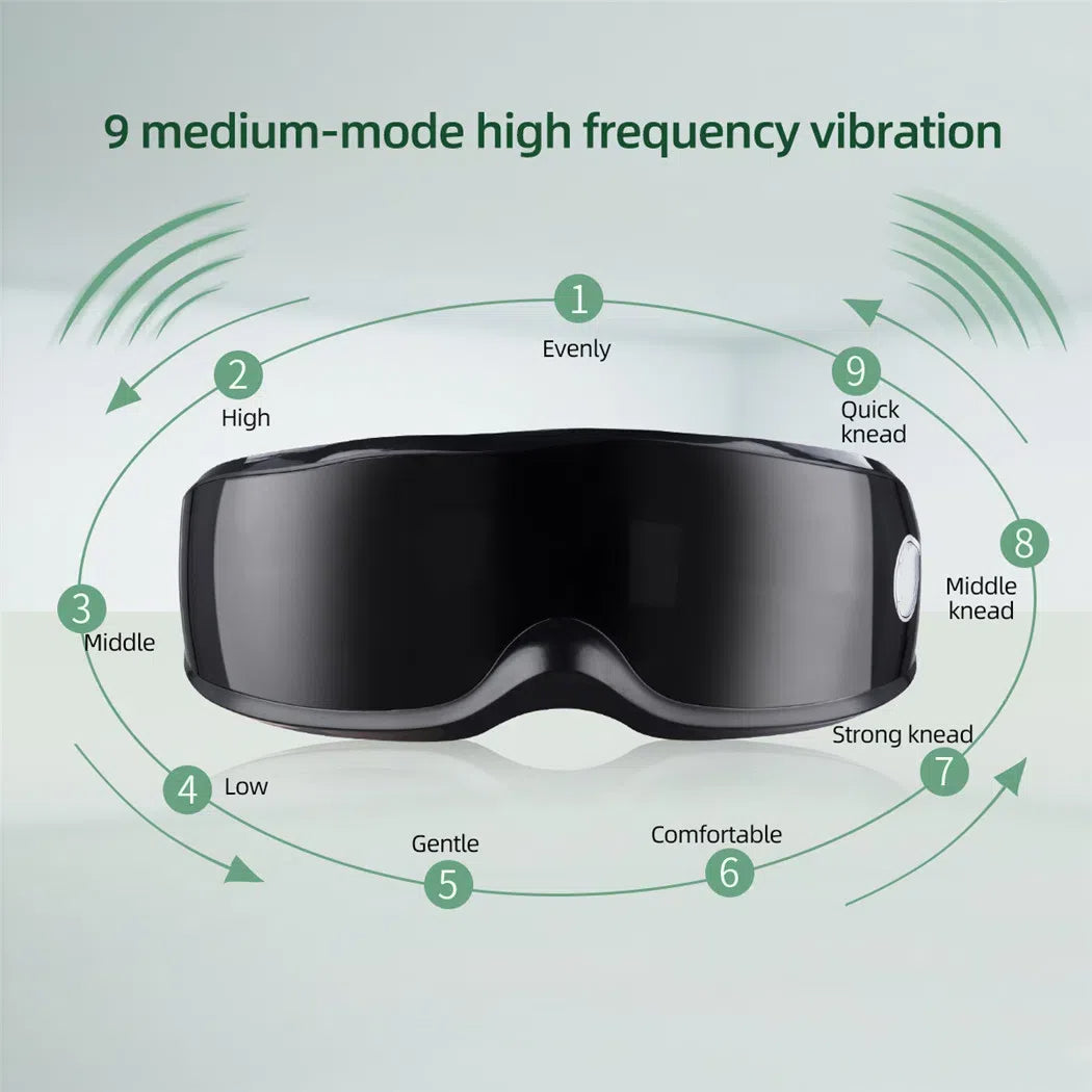 Masseur oculaire à thérapie magnétique, vibrateur, instrument de massage oculaire intelligent, 9 modes, soulage la fatigue, massage des globes oculaires