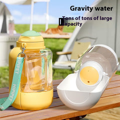 Distributeur d'eau 2 en 1 pour chiens et chats, grande capacité, portable, avec bol intégré pour eau et nourriture