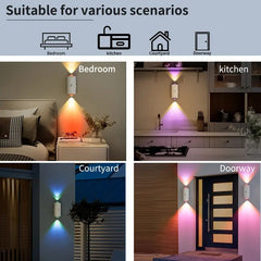 Lámpara de pared con luz LED nocturna RGB con sensor de movimiento, recargable, luz ambiental regulable, luces interiores, lámpara de paso magnética
