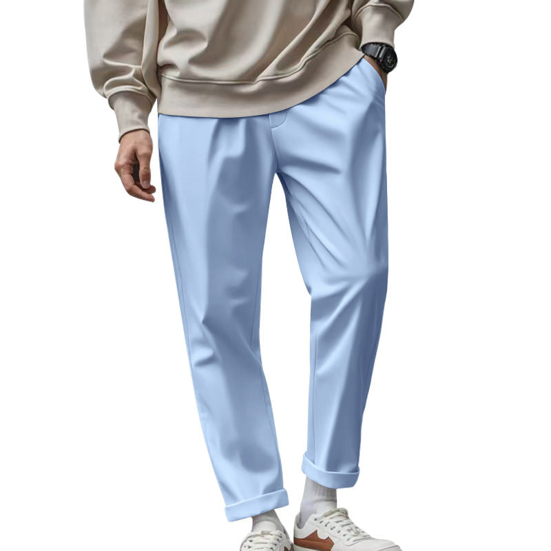 Pantalon pour homme avec poches, décontracté, ample, confortable, à séchage rapide, avec ceinture nouée