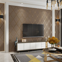 Faux Deerskin Wallpaper Bedroom 3D Three-dimensional Lattice