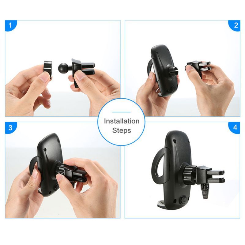 Soporte para teléfono de coche con toma de corriente de 360°