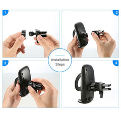 Soporte para teléfono de coche con toma de corriente de 360°