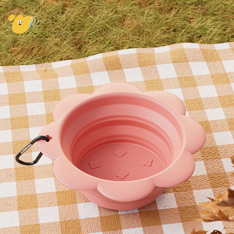 Gamelle pliable pour chien, gamelle de voyage pliable en silicone pour animaux de compagnie, sans BPA, avec mousqueton