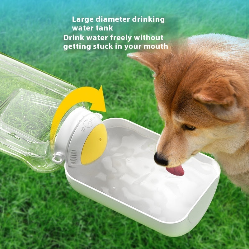 Distributeur d'eau 2 en 1 pour chiens et chats, grande capacité, portable, avec bol intégré pour eau et nourriture