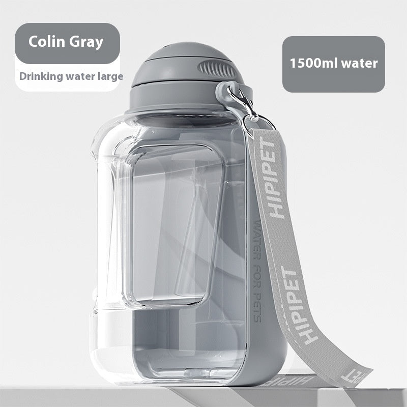 Distributeur d'eau 2 en 1 pour chiens et chats, grande capacité, portable, avec bol intégré pour eau et nourriture