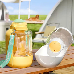 Distributeur d'eau 2 en 1 pour chiens et chats, grande capacité, portable, avec bol intégré pour eau et nourriture