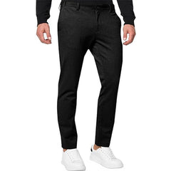 Pantalon chino slim pour homme, couleur unie, extensible, plissé, fuselé, décontracté