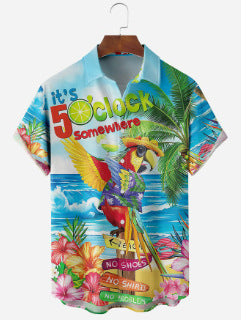 Camisa casual de manga corta para hombre a juego