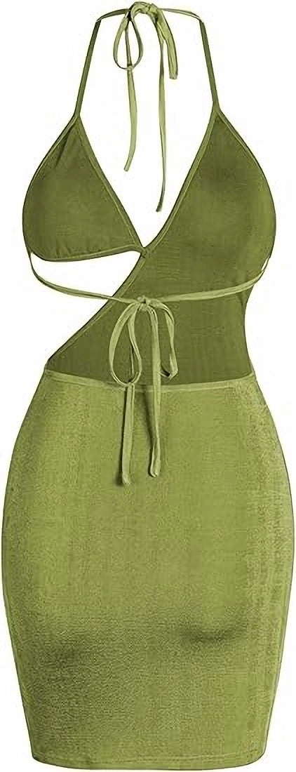 Robe de soirée moulante sexy pour femme, dos nu, bretelles spaghetti, soutien-gorge découpé, jersey, col licou, tenue de club coquine