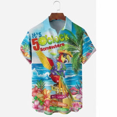 Camisa casual de manga corta para hombre a juego