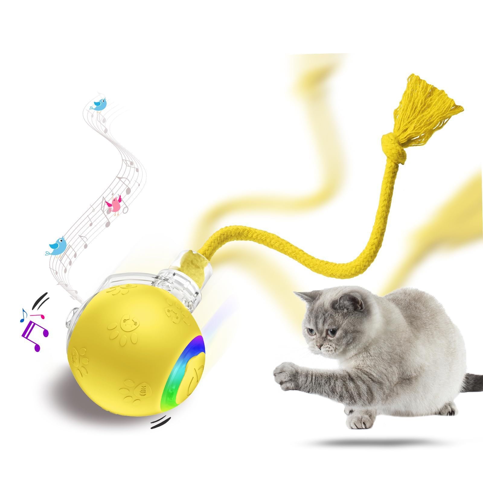 Intelligent Gravity Cat Toy Ball Strap Electric Rope Cat Teaser Toy Cat Toy