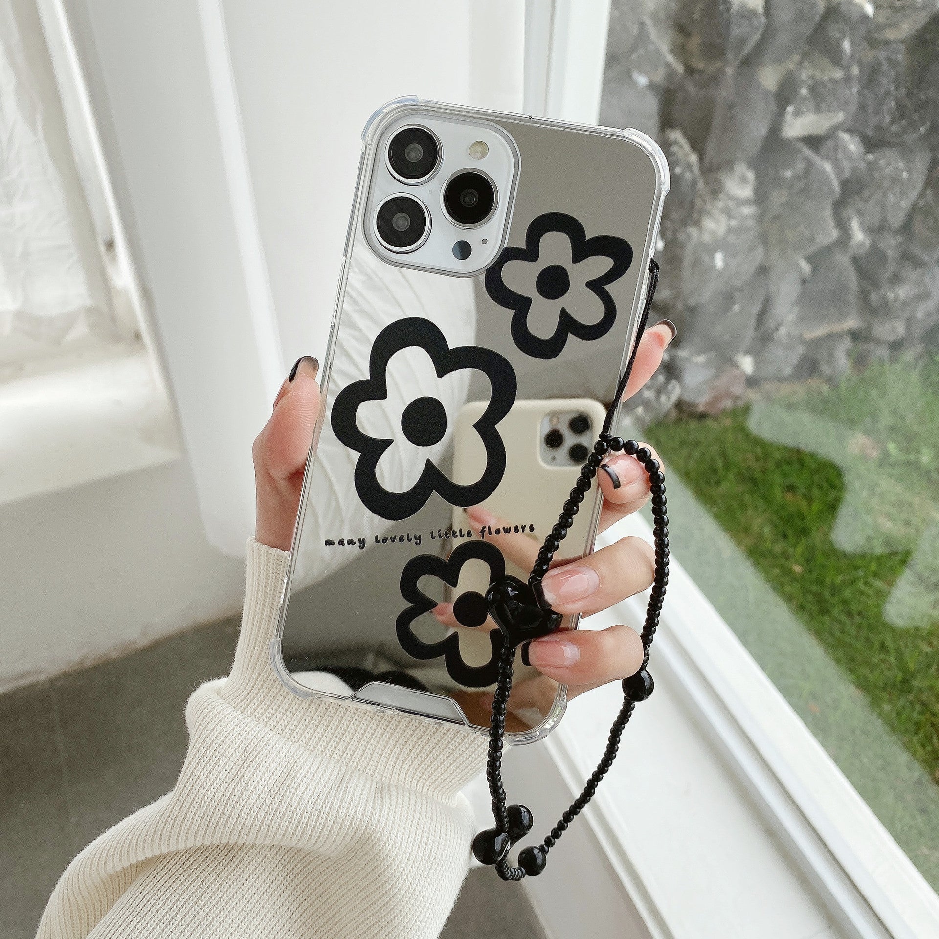 Nueva funda para teléfono con espejo, resistente a caídas, con espejo, cobertura completa, transparente, cubierta protectora pintada.