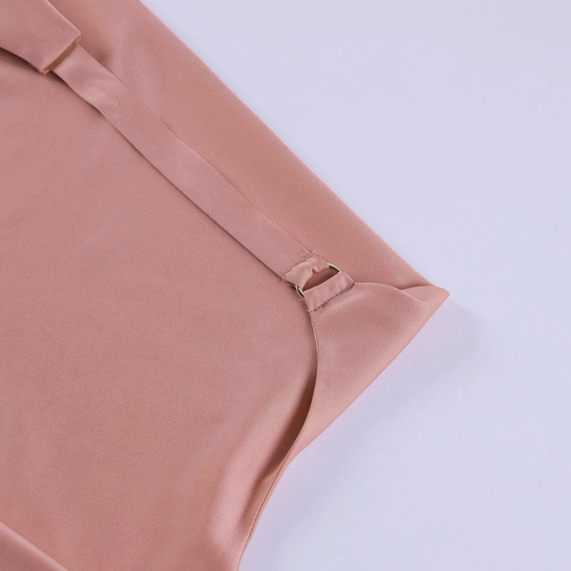 Robe de soirée en satin, col en V, dos nu, mini, sans manches, robe de soirée d'été
