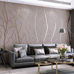 Modern Minimalist Line Three-dimensional Deerskin Velvet Wallpaper