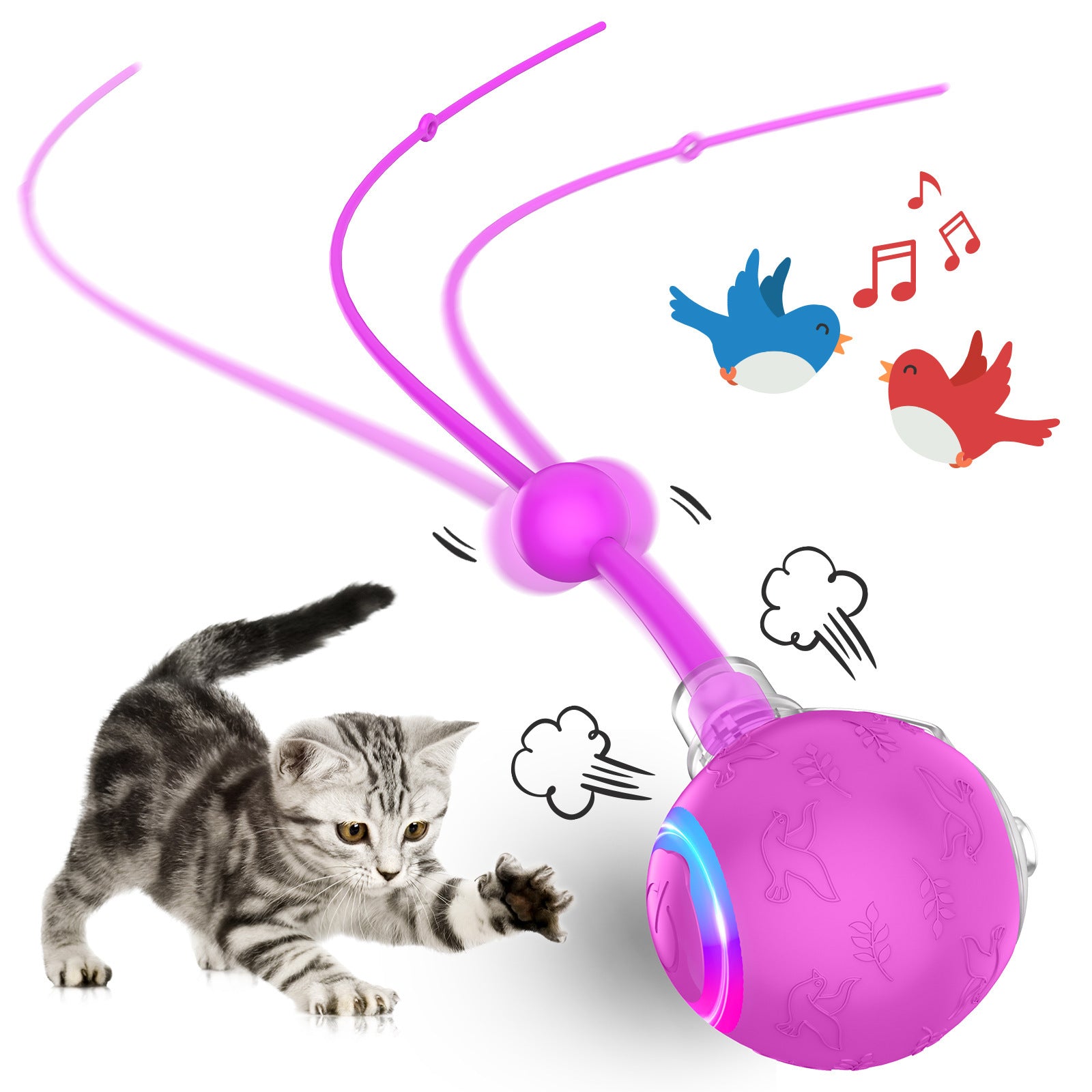 Intelligent Gravity Cat Toy Ball Strap Electric Rope Cat Teaser Toy Cat Toy