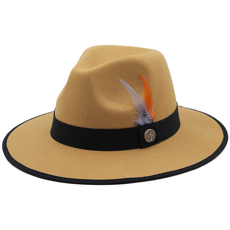 New Great Eaves Feather Ribbon British Retro Hat