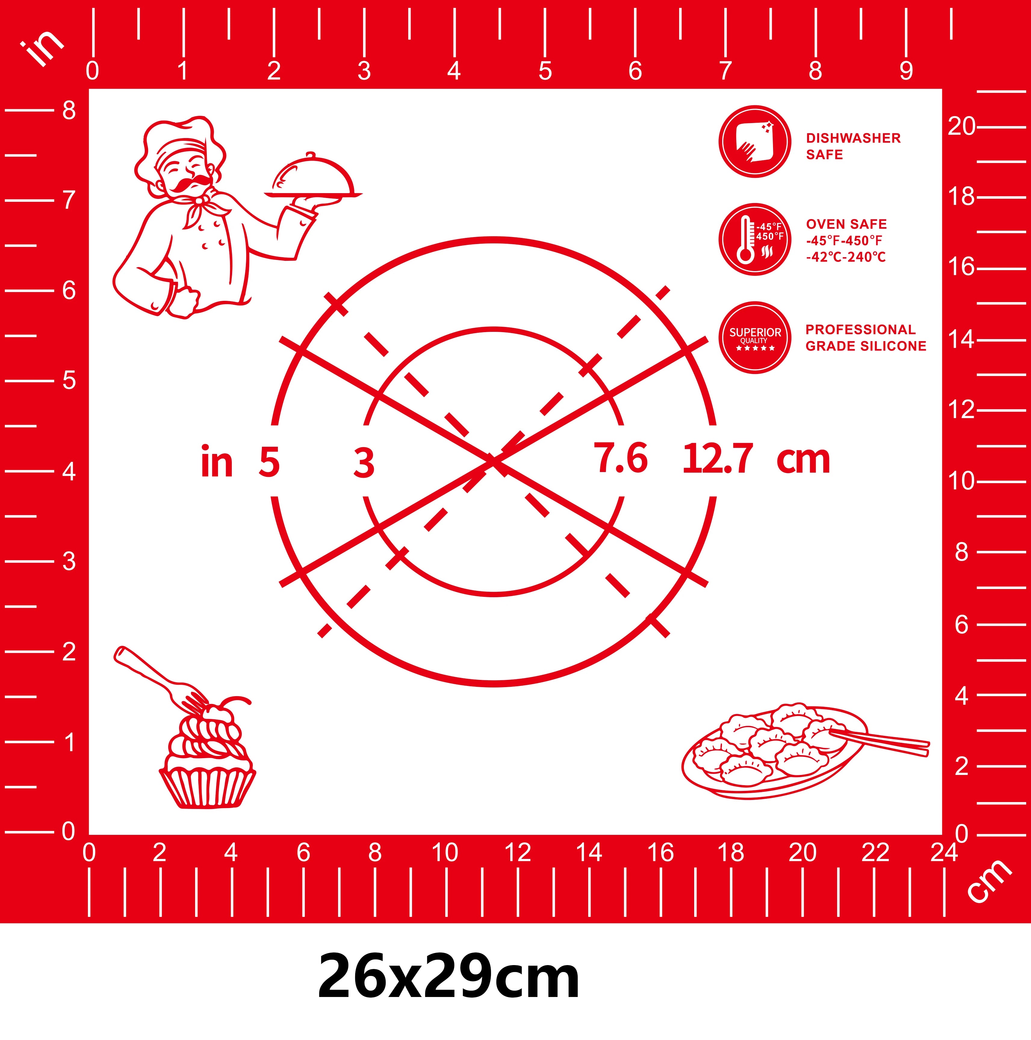 BUYYES 1PCS Tapis de cuisson en silicone Tapis de pétrissage Tapis de pâte Pizza Gâteau Pâte Maker Cuisine Cuisson Grill Antiadhésif Gadgets Ustensiles de cuisson