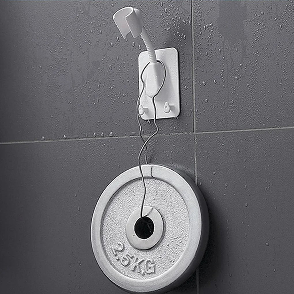 360° Shower Head Holder Adjustable Self-Adhesive Showerhead Bracket Wall Mount With 2 Hooks Stand SPA Bathroom Universal ABS 1pc