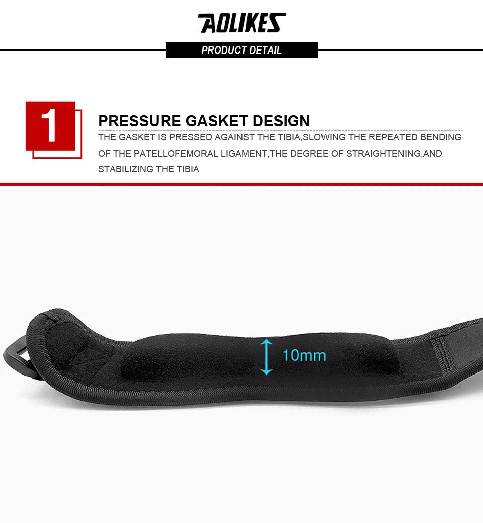 AOLIKES 1PCS Patella Tendon Knee Straps, Knee Brace Knee Support Patellar Stabilizer for Running Hiking Tennis Jumping Arthritis