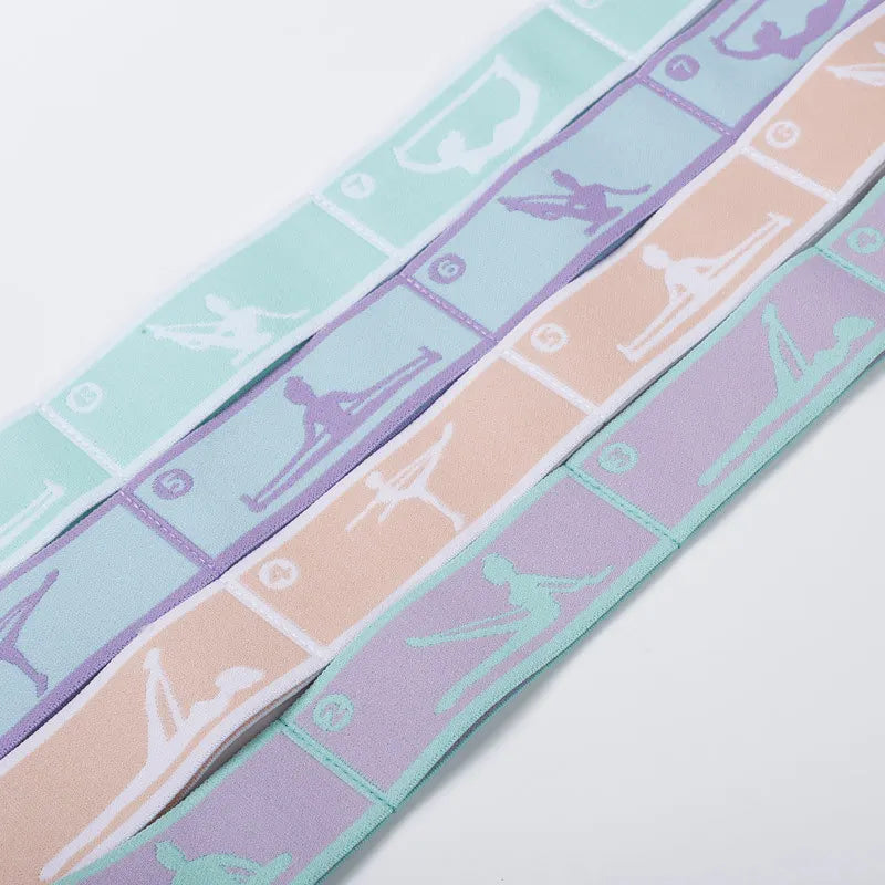 Slimming Resistance Band Yoga Auxiliary Stretching Belt Adult Latin Training Elastic Bands Beginner Pilates Multi-Functional Hot