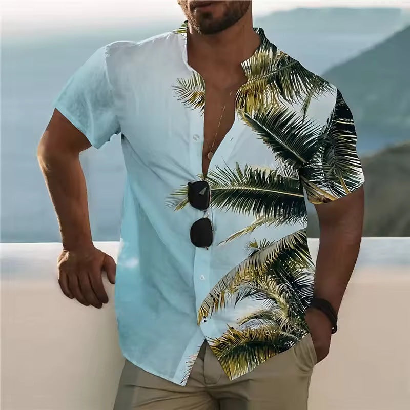 Chemise imprimée à manches courtes pour homme