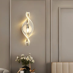 Applique murale décorative dorée en aluminium avec flocon de neige et éclairage LED pour couloir