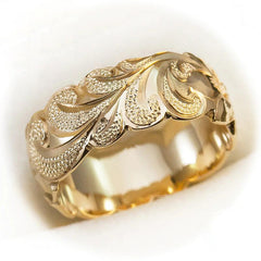 Flower Men's Ring Texture Spray Index Finger