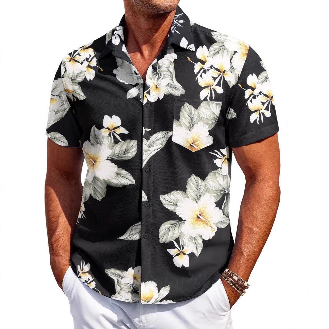 Chemise hawaïenne à manches courtes pour homme, impression numérique 3D, motif vacances