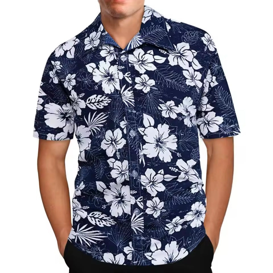 Chemise imprimée à manches courtes pour homme